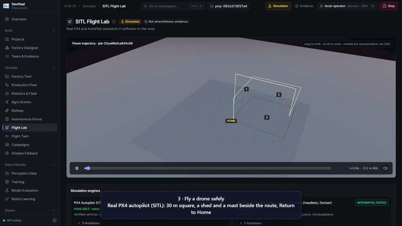 Drones & FlightOps simulation preview